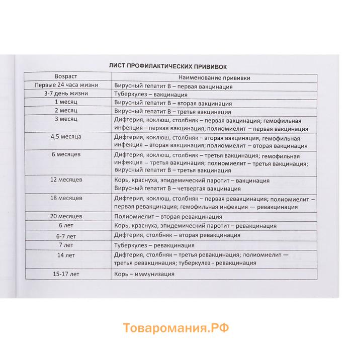 Медицинская карта ребёнка "Соня", форма №112/у, 40 листов