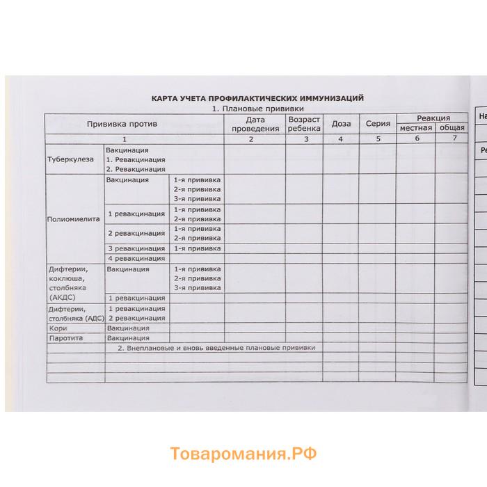 Медицинская карта ребёнка "С заботой", форма №112/у, 80 листов