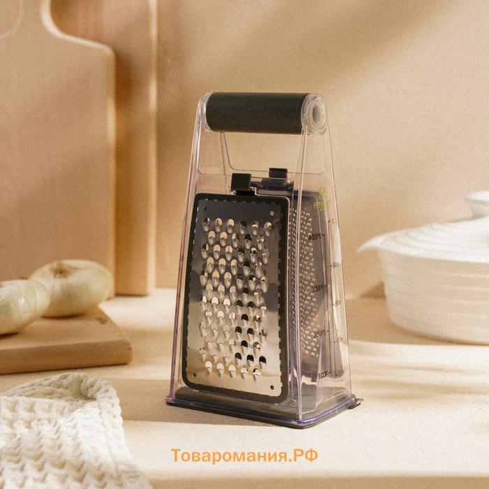 Тёрка двухсторонняя SL Home «Оливковая роща», 13.2×8.4×24.3 см, противоскользящее основание, оливковая
