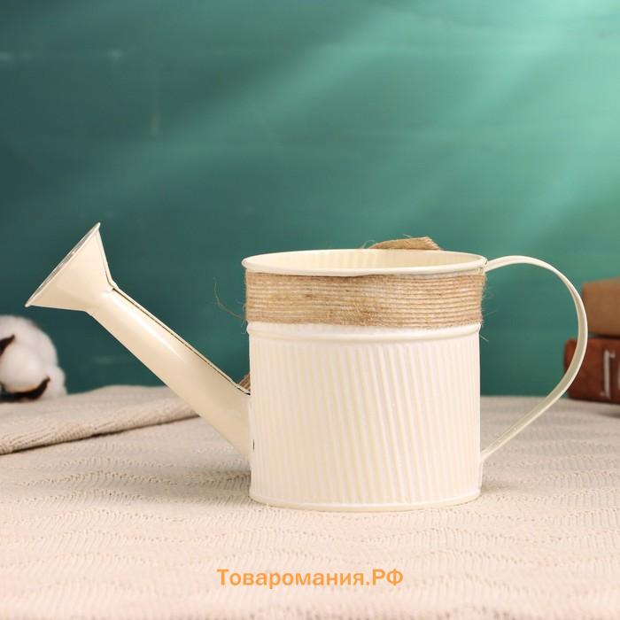 Кашпо «Лейка Гленн», 24×10×10 см, бело