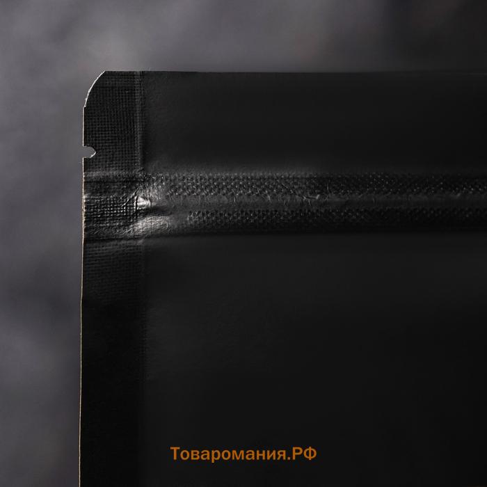 Пакет Zip-lock Крафт с прямоугольным окном, черный,10×15×3 см