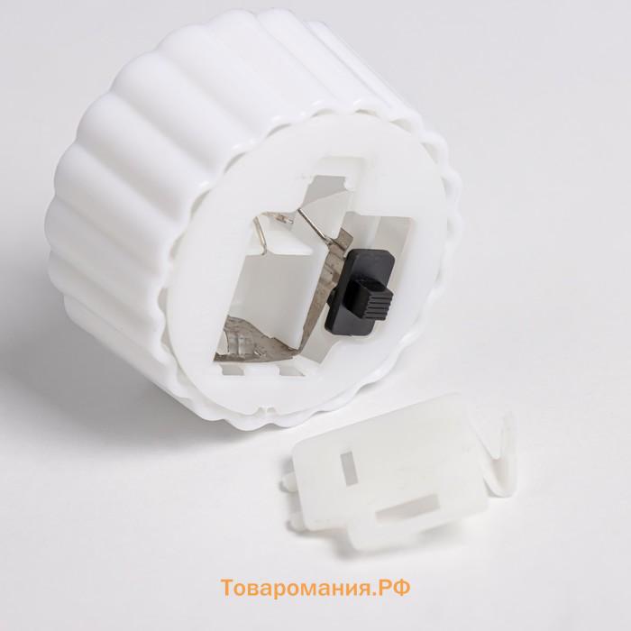 Светодиодная свеча, ночник LED RISALUX «Рельеф», 0.5 Вт, от батареек 3×AG10, белый, 4.4×4.5×4.5 см