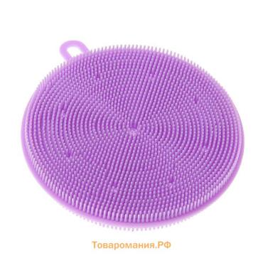 Губка для посуды , 11×11×1 см, силиконовая, МИКС