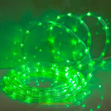 Гирлянда светодиодная, световой шнур Lighting, 10 мм, IP65, 20 м, 24 LED/м, 220 В, 8 режимов, свечение зелёное