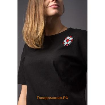 Термоаппликация «Футбольный мячик», d=6.5 см, красная, белая