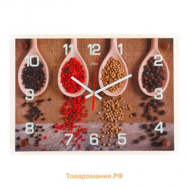 Часы настенные: Кухня, «Специи», бесшумные, 25×35 см