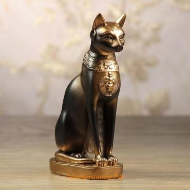 Фигурка гипс «Кошка египетская», бронза, 11×20×7 см