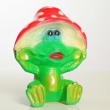 Садовая фигура из гипса «Лягушка улыбка под мухомором», 27.5×12×23.5 см