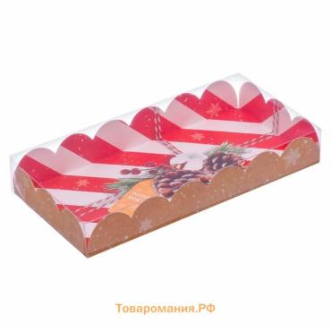 Коробка для кондитерских изделий с пластиковой крышкой «Волшебных моментов», 21 х 10,5 х 3 см