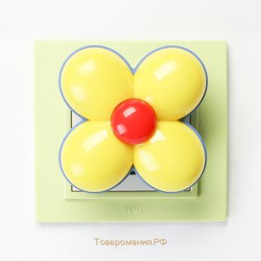 Ночник пластик "Ромашка" LED бело-синий 8х5х8 см RISALUX