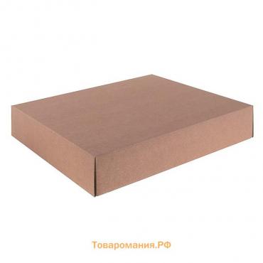 Коробка сборная без печати крышка-дно бурая без окна 37×32×7 см