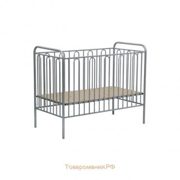 Детская кроватка Polini kids Vintage 110 металлическая, цвет серебро