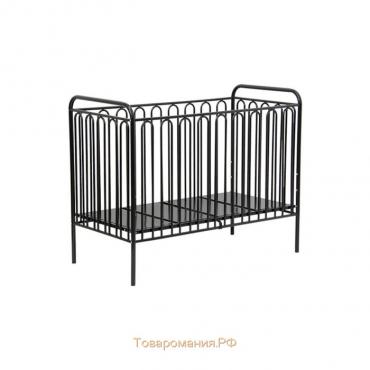 Детская кроватка Polini kids Vintage 150 металлическая, цвет чёрный