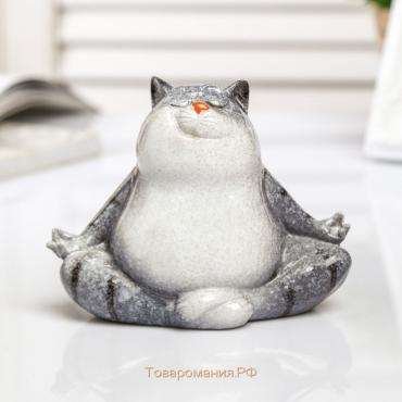 Фигурка полистоун лак «Котик-йог», 10×7.5×9 см, МИКС