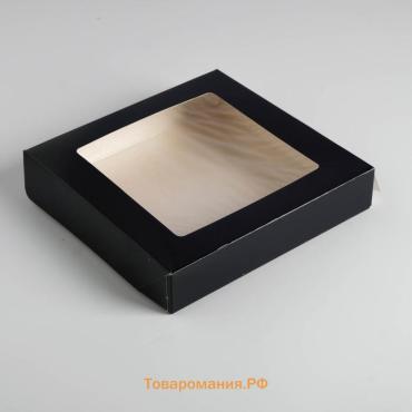 Контейнер на вынос, чёрный, 20×20×4 см