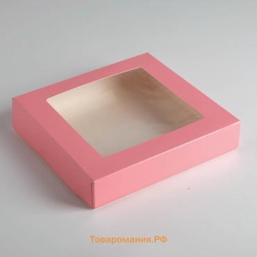 Контейнер на вынос, коралловый, 20×20×4 см