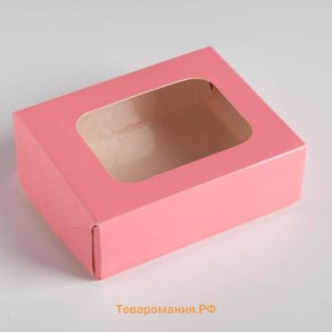 Контейнер на вынос, розовый, 10×8×3.5 см