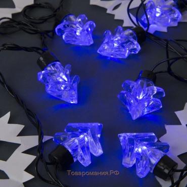 Гирлянда «Нить» 5 м с насадками «Ёлка», IP44, тёмная нить, 40 LED, свечение синее, 8 режимов, 220 В