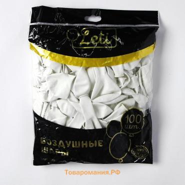 Воздушные шары латексные 10", 100 шт., белые