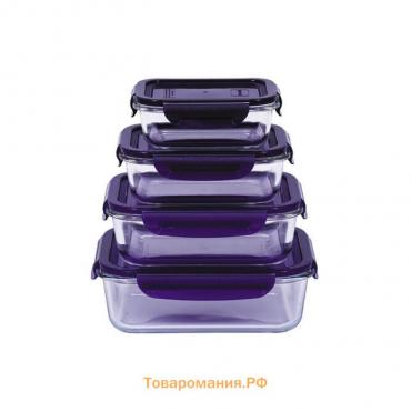 Набор стеклянных контейнеров Oursson 0.37/ 0.63/ 1/ 1.5 л, 4 шт