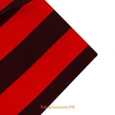 Ткань атлас красно-черная полоса, ширина 150 см