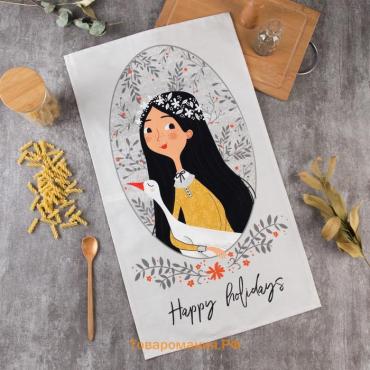 Полотенце пасхальное  Happy holidays 40×73 см, 100% хлопок, саржа 190 г/м²