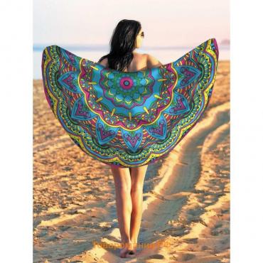 Парео и пляжный коврик «Цветок радуги», d = 150 см