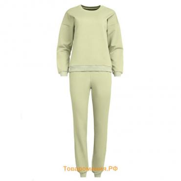 Костюм женский (свитшот, брюки) MINAKU: Casual Collection цвет фисташковый, размер 46
