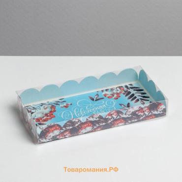 Коробка для кондитерских изделий с пластиковой крышкой «Смородина», 10.5 х 21 х 3 см