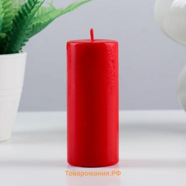 Свеча - цилиндр, 4х12 см, 15 ч. красная