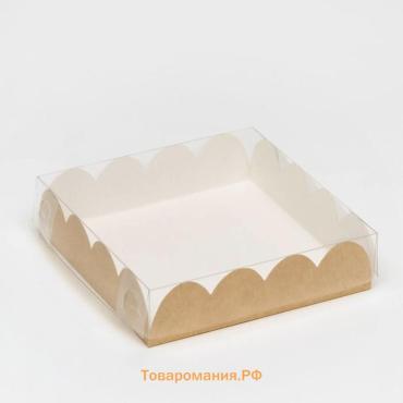 Коробка для печенья, крафт, 12×12×3 см