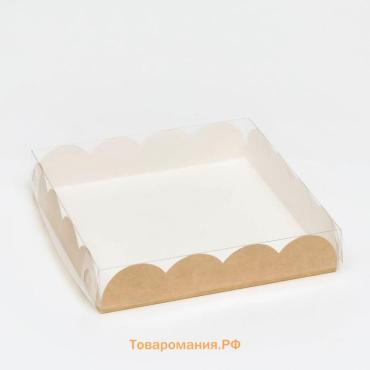 Коробка для печенья, крафт, 15×15×3 см