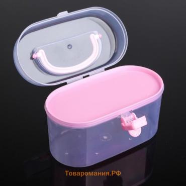 Органайзер для хранения со вставкой, пластик, 12×7.5×7.5 см, розовый