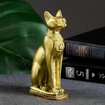 Фигурка «Богиня Бастет», состаренное золото, 13×4×8 см