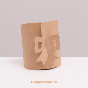 Коробка складная - конверт для сладкого, крафт, 10.5×9.5×4 см