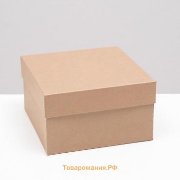 Подарочная коробка крафт, 20×20×11.5 см