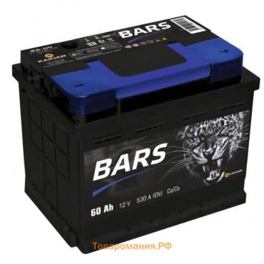 Аккумуляторная батарея BARS 60 Ач 6СТ-60.0 VL, обратная полярность