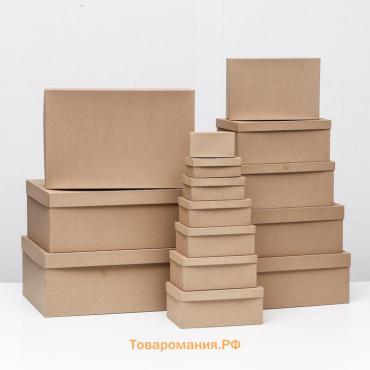 Набор коробок крафт однотонный 15в1 44×34×15.5 - 11×6×4 см