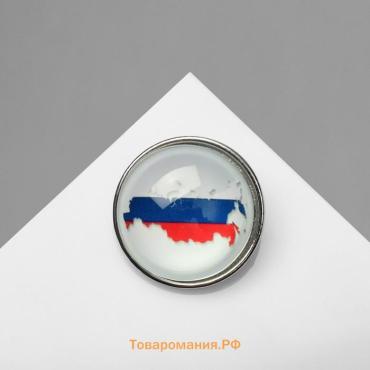 Значок «Россия», цветная в серебре