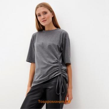 Футболка женская с кулиской MINAKU REGULAR FIT: цвет серый, р-р 50