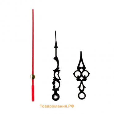 Комплект из 3-х стрелок для часов 51/76/77 мм, фасовка 10 шт, черные